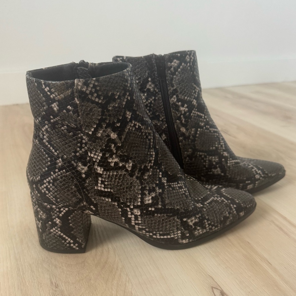 Madden Girl Snake-Print Ankle Booties